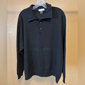 Men’s Kinross Cashmere Black Pullover Sweater